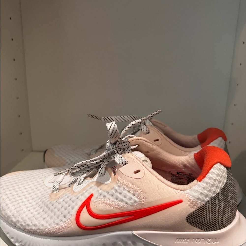 Nike White and Red Athletic Shoes